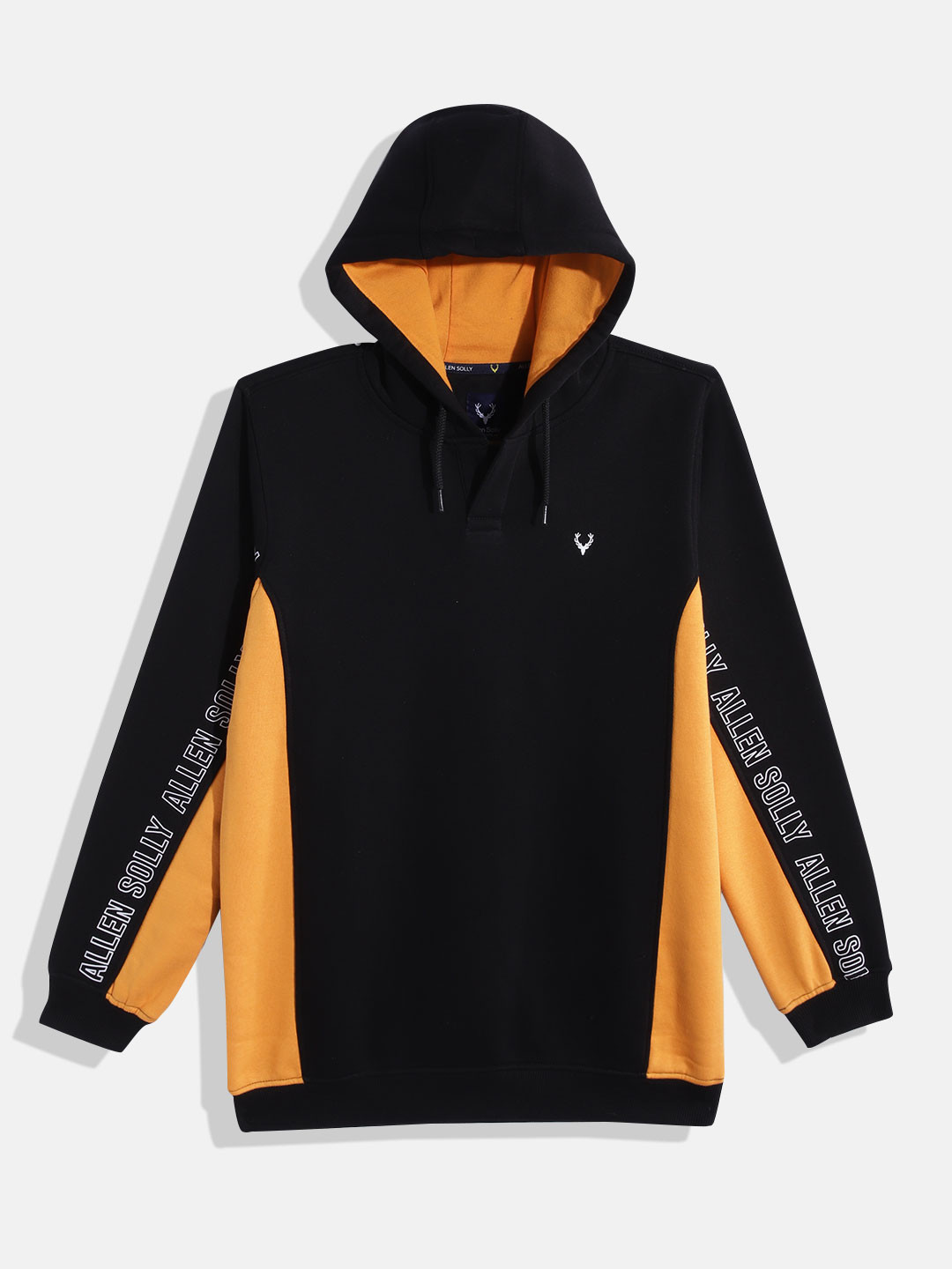 

Allen Solly Junior Boys Colourblocked Detail Hooded Sweatshirt, Black