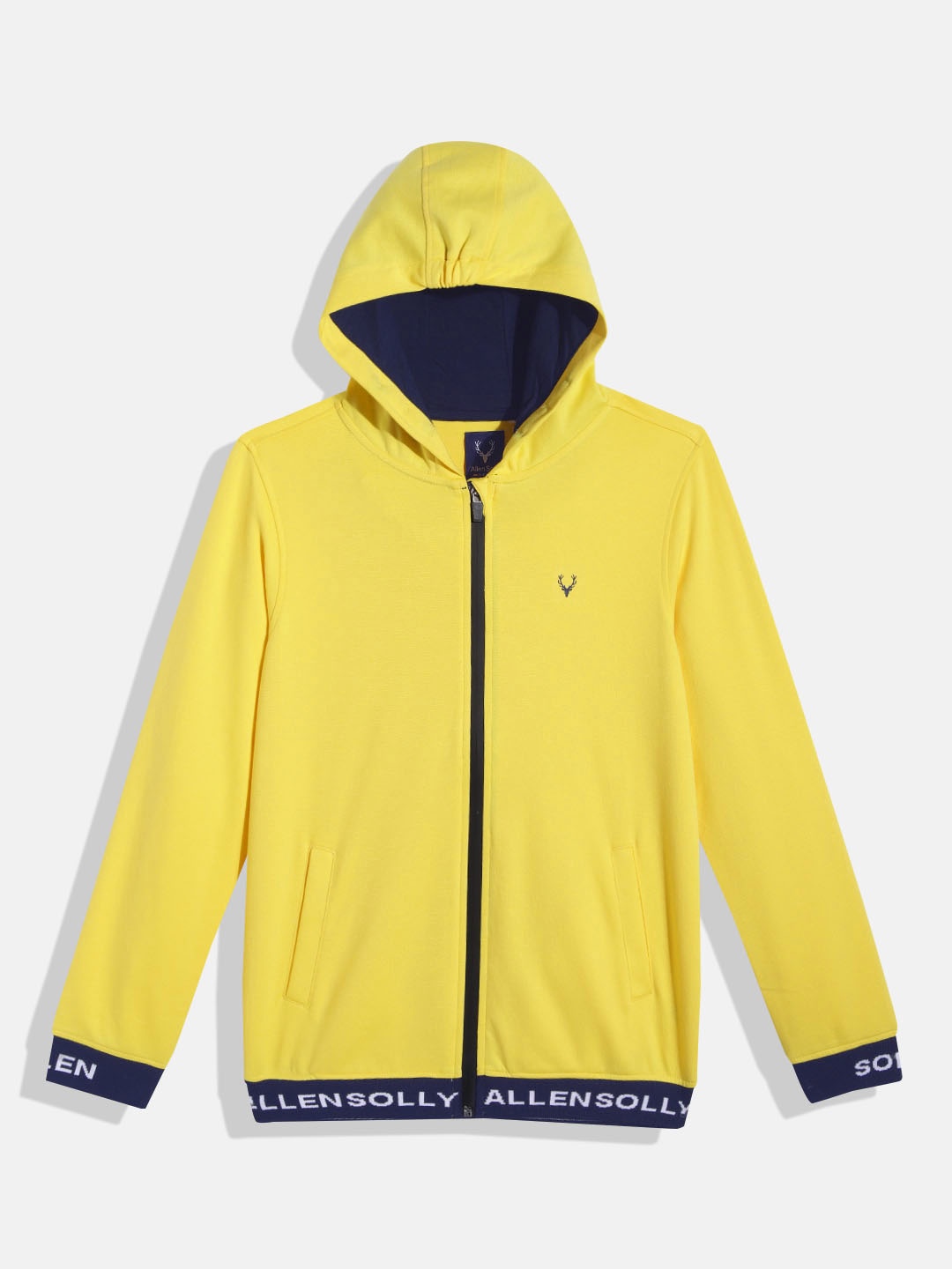 

Allen Solly Junior Boys Yellow Solid Hooded Sweatshirt