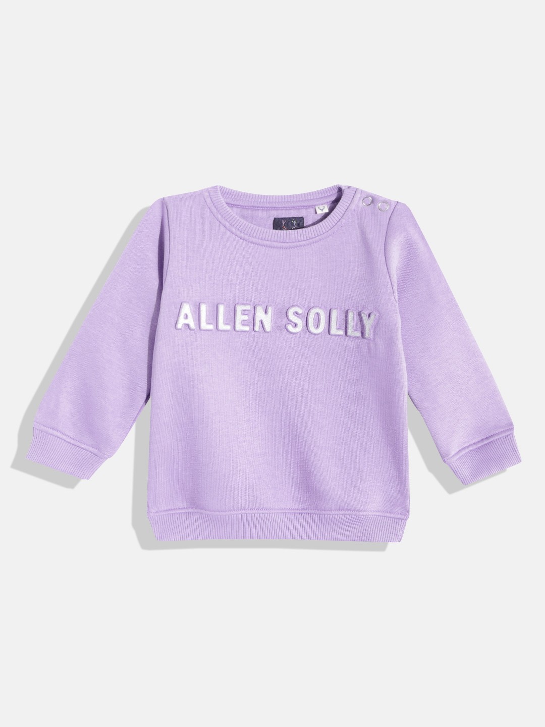 

Allen Solly Junior Girls Lavender & White Brand Logo Printed Sweatshirt