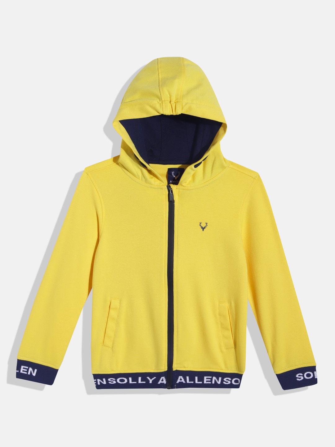 

Allen Solly Junior Boys Yellow Solid Hooded Sweatshirt