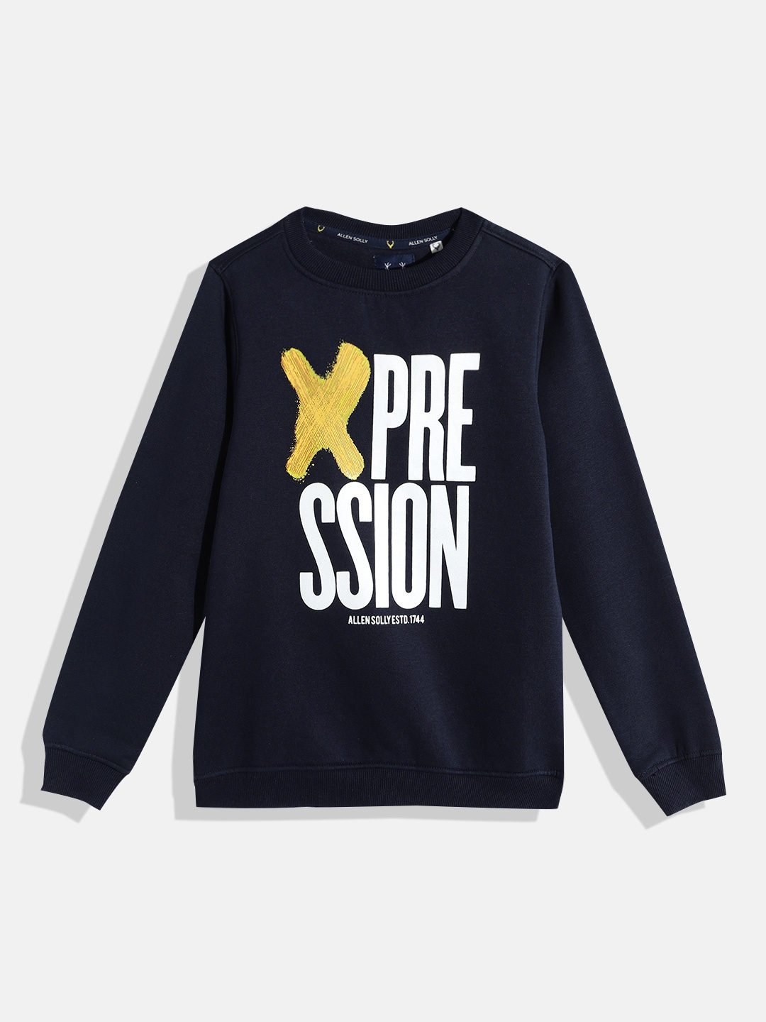 

Allen Solly Junior Boys Navy Blue and White Typography Print Sweatshirt