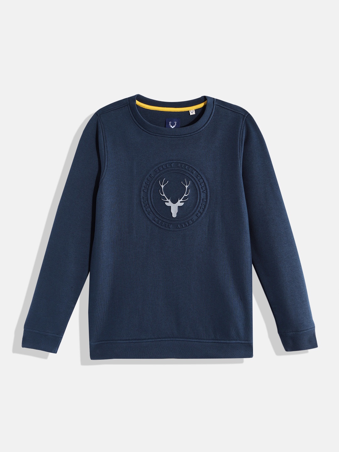 

Allen Solly Junior Boys Navy Blue & Grey Brand Logo Embossed & Printed Sweatshirt
