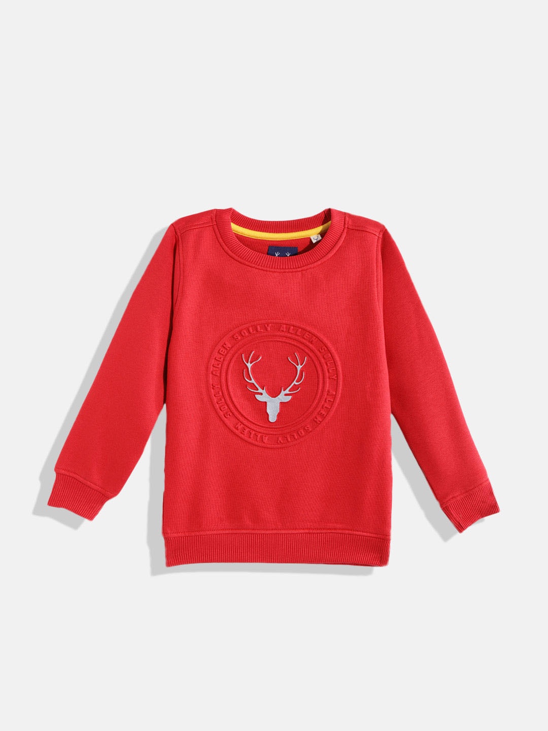 

Allen Solly Junior Boys Red & Grey Brand Logo Embossed & Printed Sweatshirt