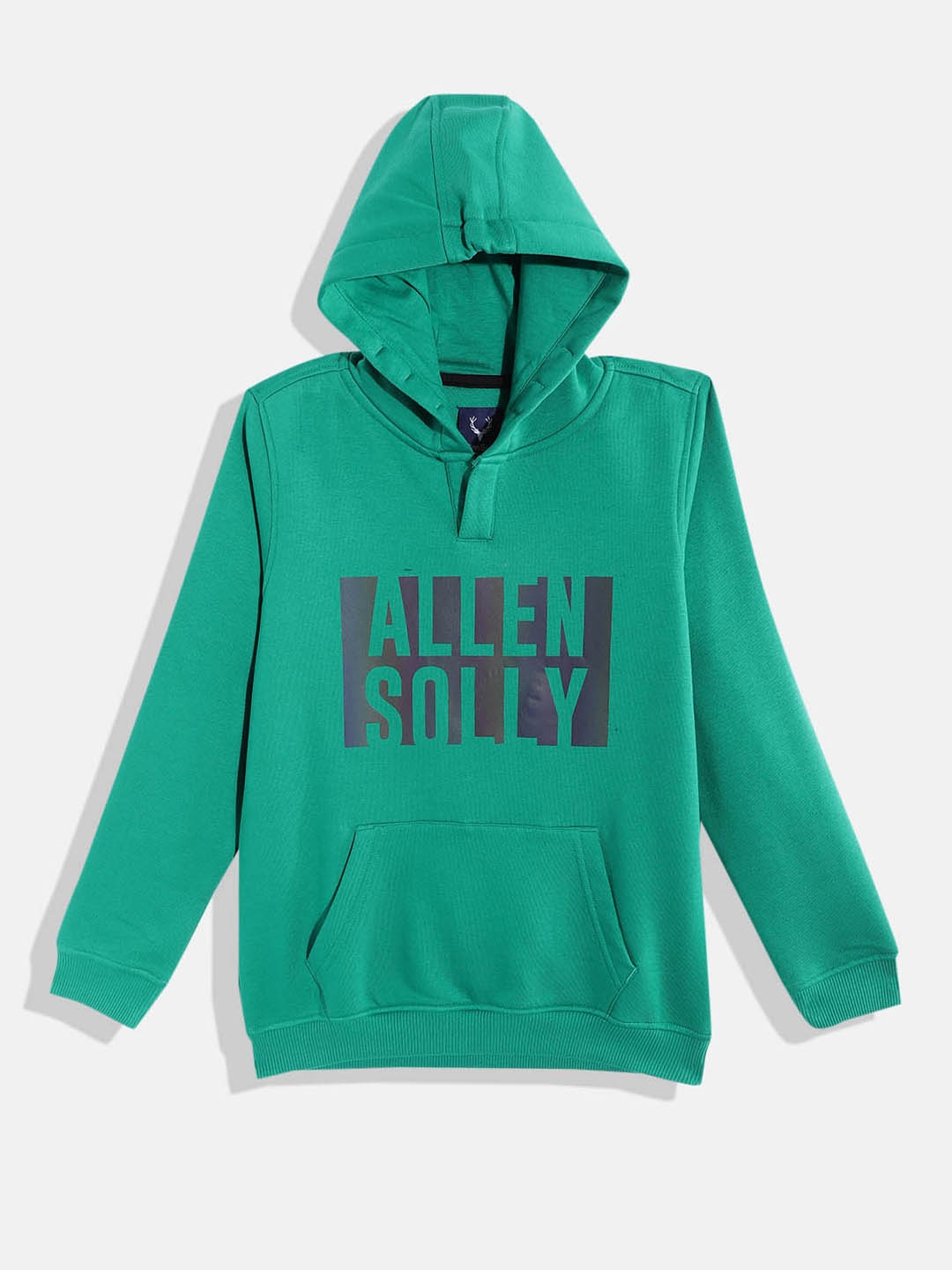 

Allen Solly Junior Boys Brand Logo Printed Hooded Sweatshirt, Green