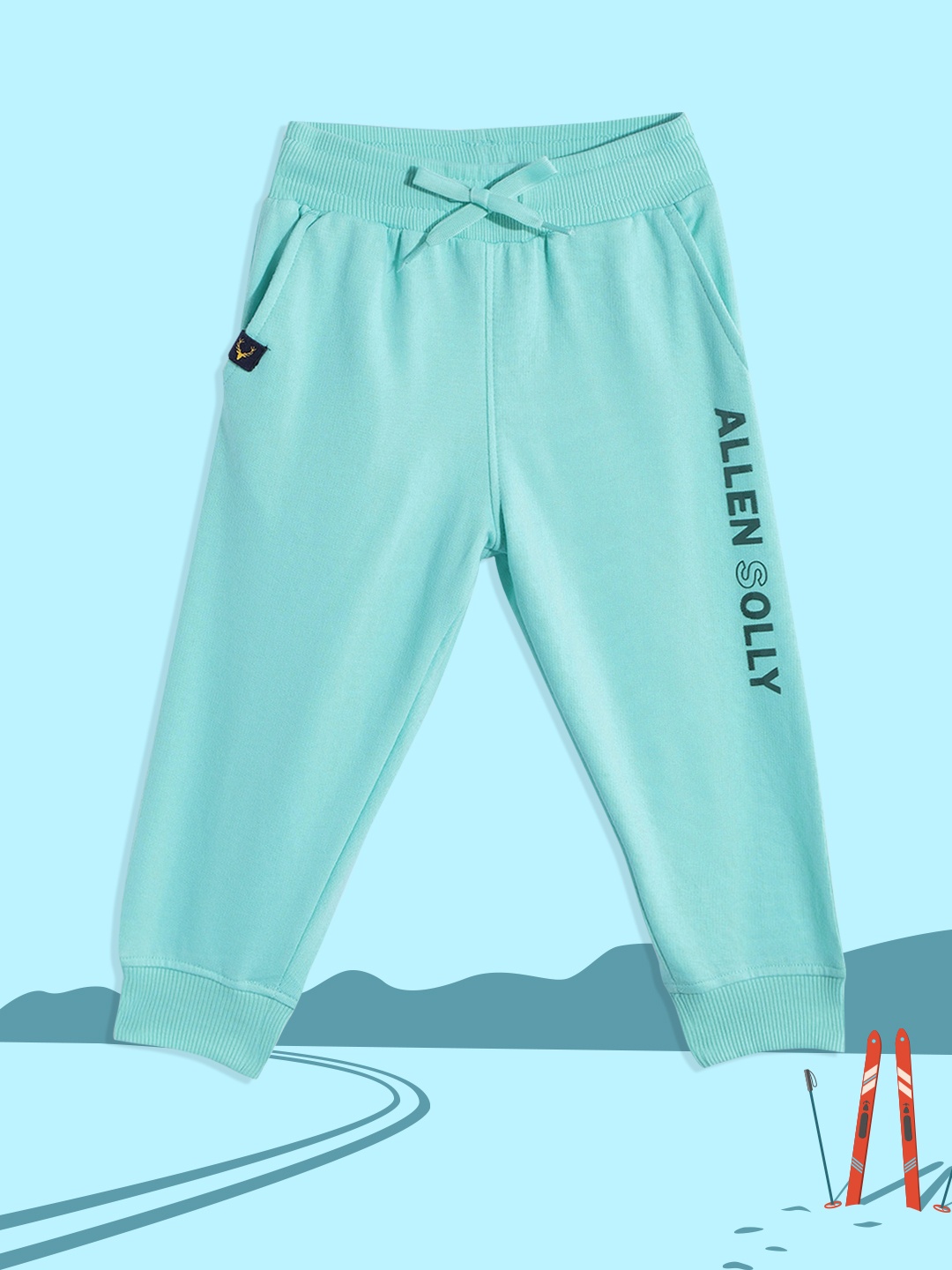

Allen Solly Junior Boys Turquoise Blue Solid Joggers