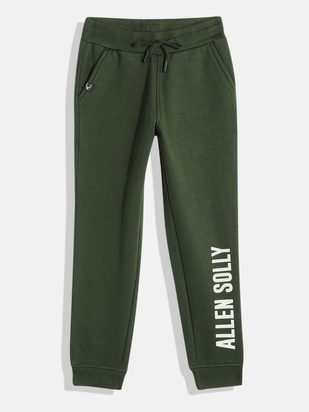 

Allen Solly Junior Boys Regular Fit Brand Logo Printed Joggers, Green