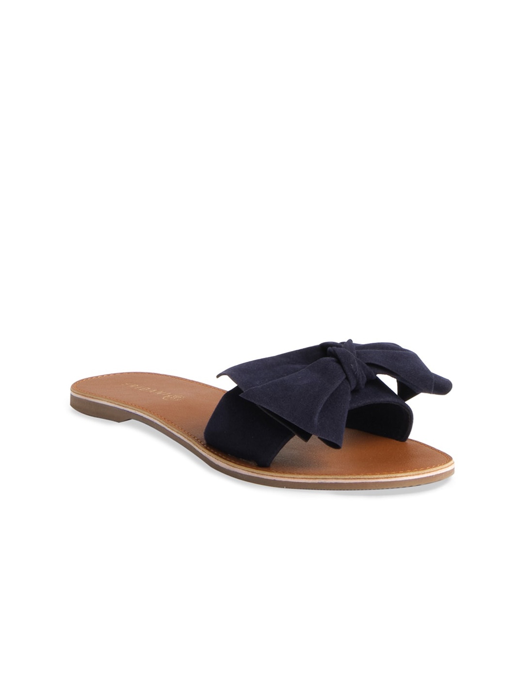 

ERIDANI Women Blue Open Toe Flats with Bows
