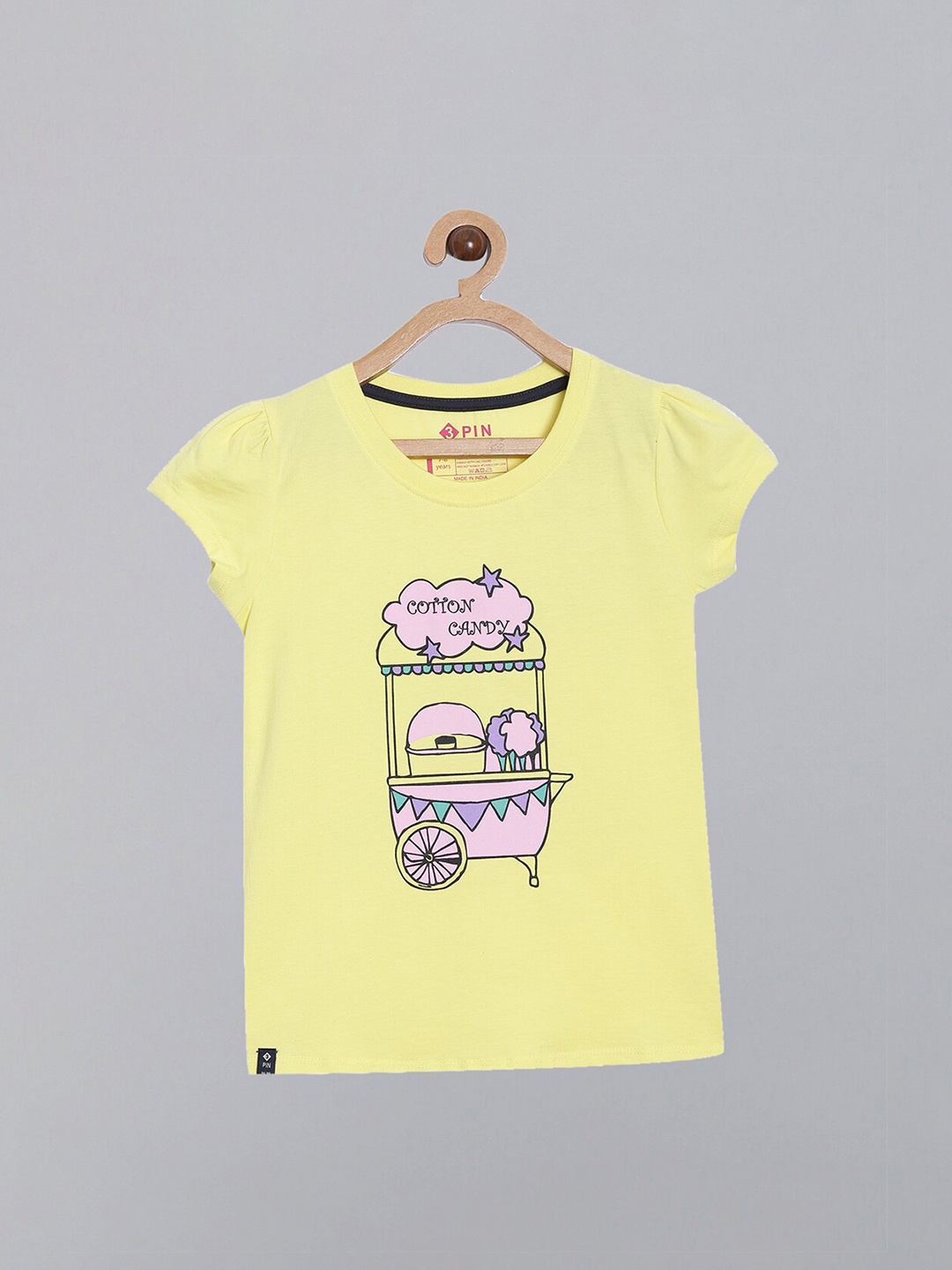 

3PIN Girls Yellow Printed T-shirt