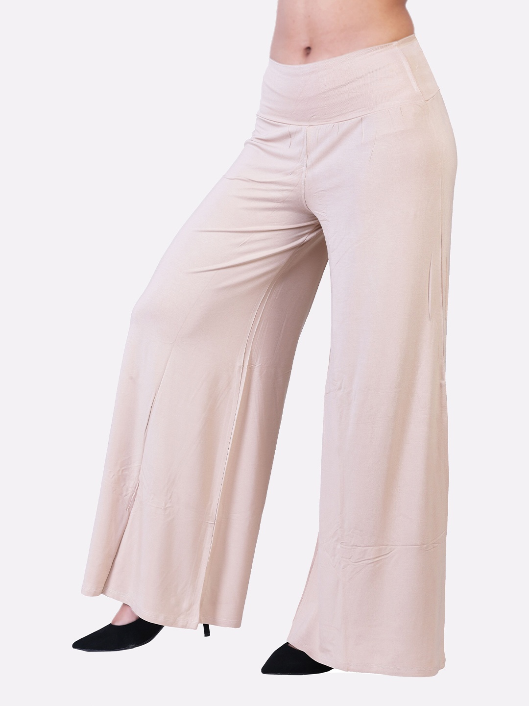 

LAASA SPORTS Women Beige Knitted Palazzos