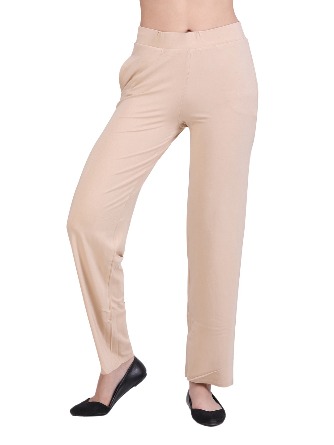 

LAASA SPORTS Women Beige Knitted Palazzos