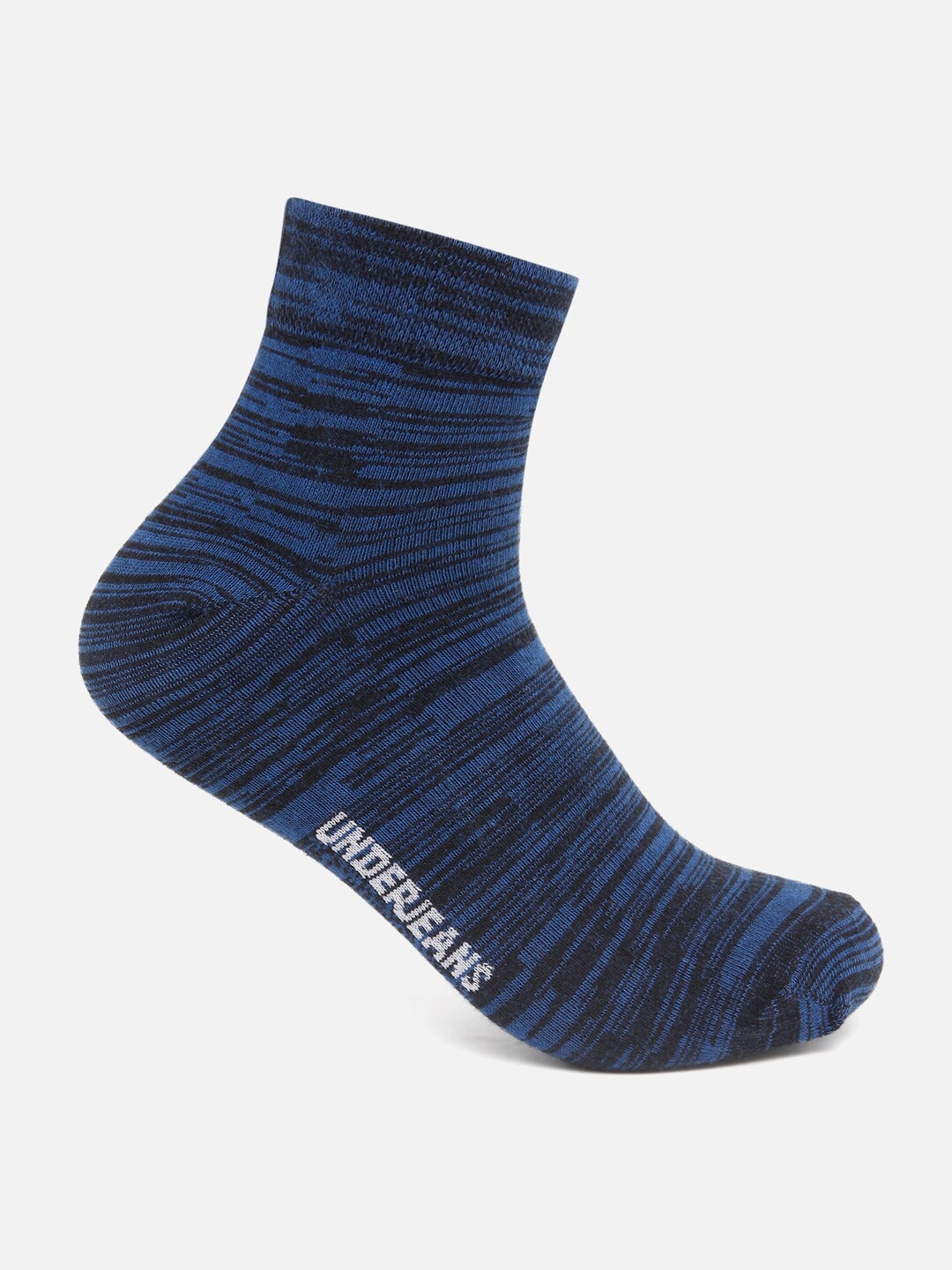 

UnderJeans by Spykar Men Navy Blue Patterned Cotton Ankle-Length Socks