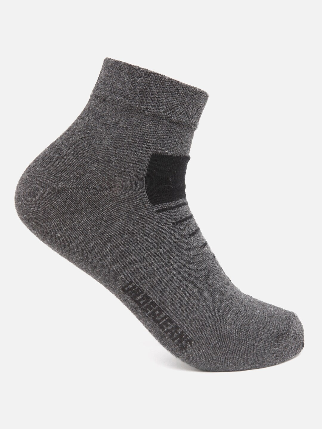 

UnderJeans by Spykar Men Anthra Ankle Length Non Terry Socks, Grey