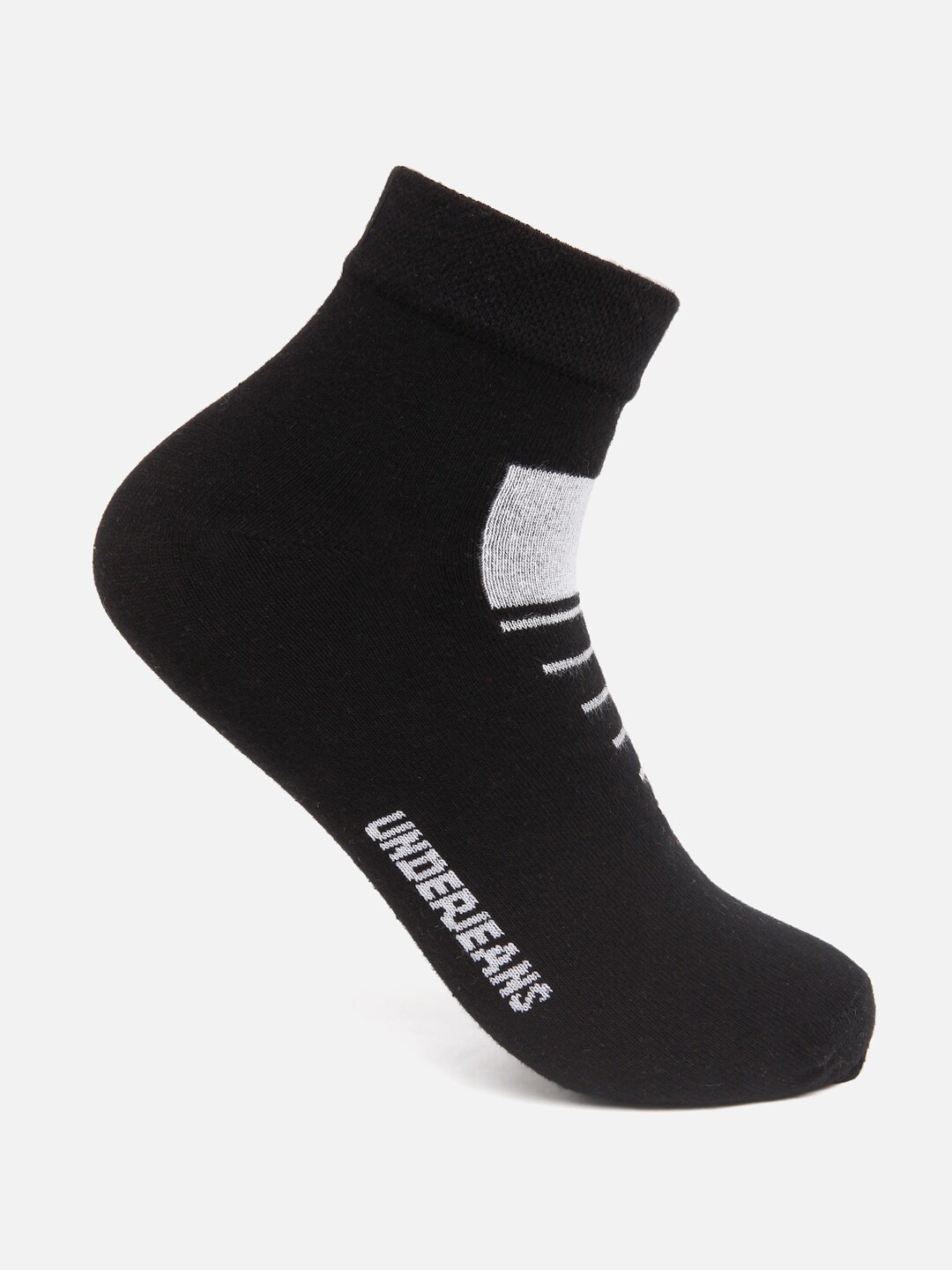 

Underjeans by Spykar Men Ankle Length Non Terry Single Pair of Socks, Black