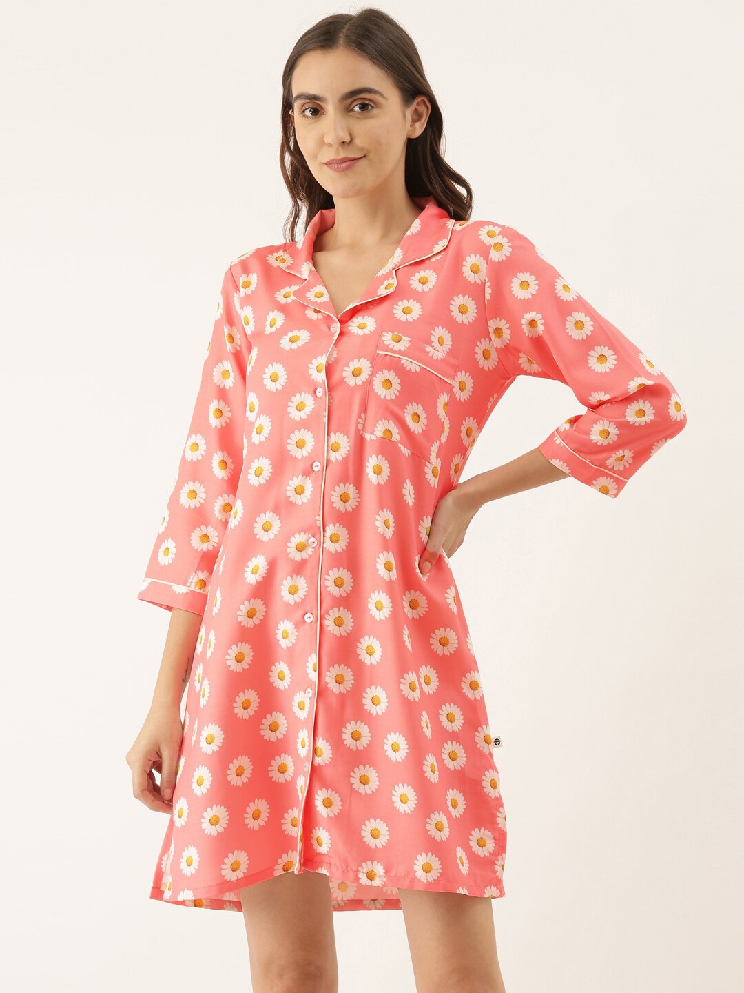 

Bannos Swagger Pink Printed Nightdress