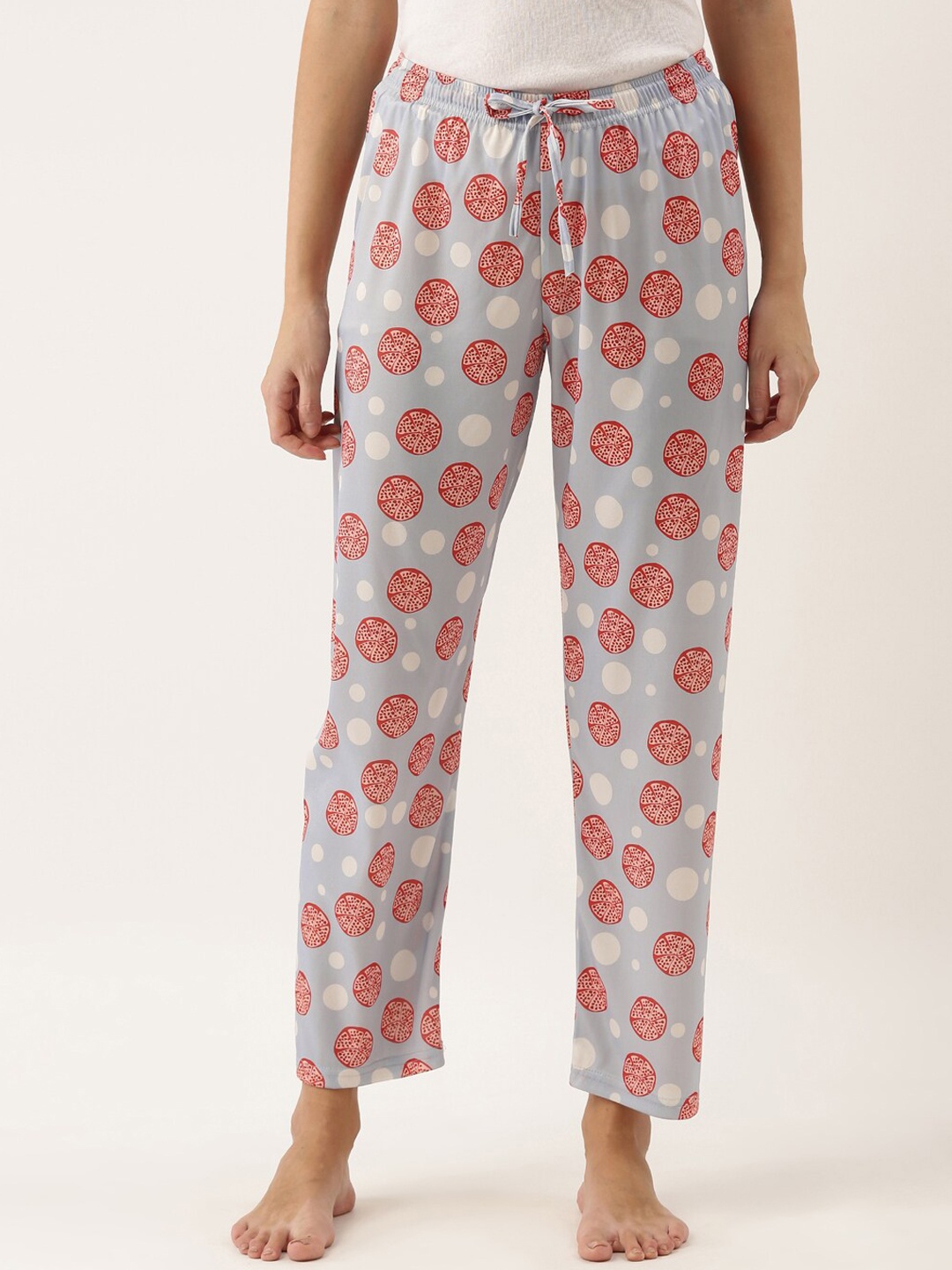

Bannos Swagger Women Grey & Red Printed Cotton Lounge Pants