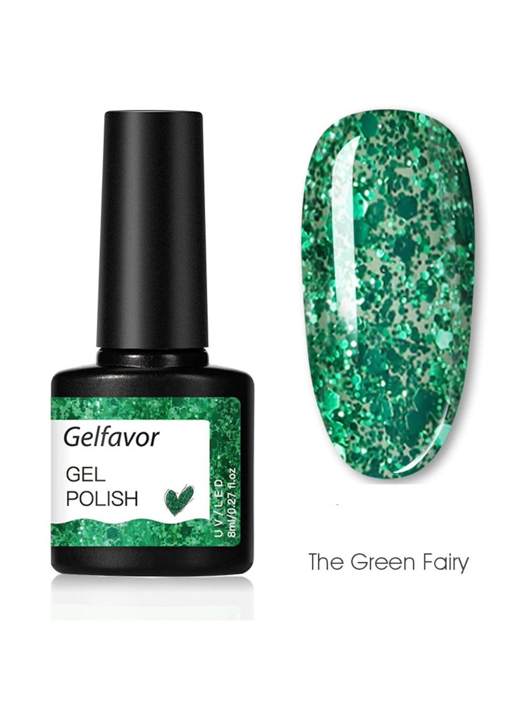 

Gelfavor Hybrid UV & LED Odorless Long-Lasting Gel Nail Polish 8 ml - The Green Fairy G036
