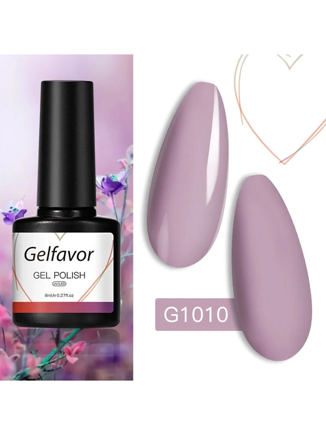 

Gelfavor Gel Base Coat Hybrid Nail Polish - G1010 8 ml, Multi