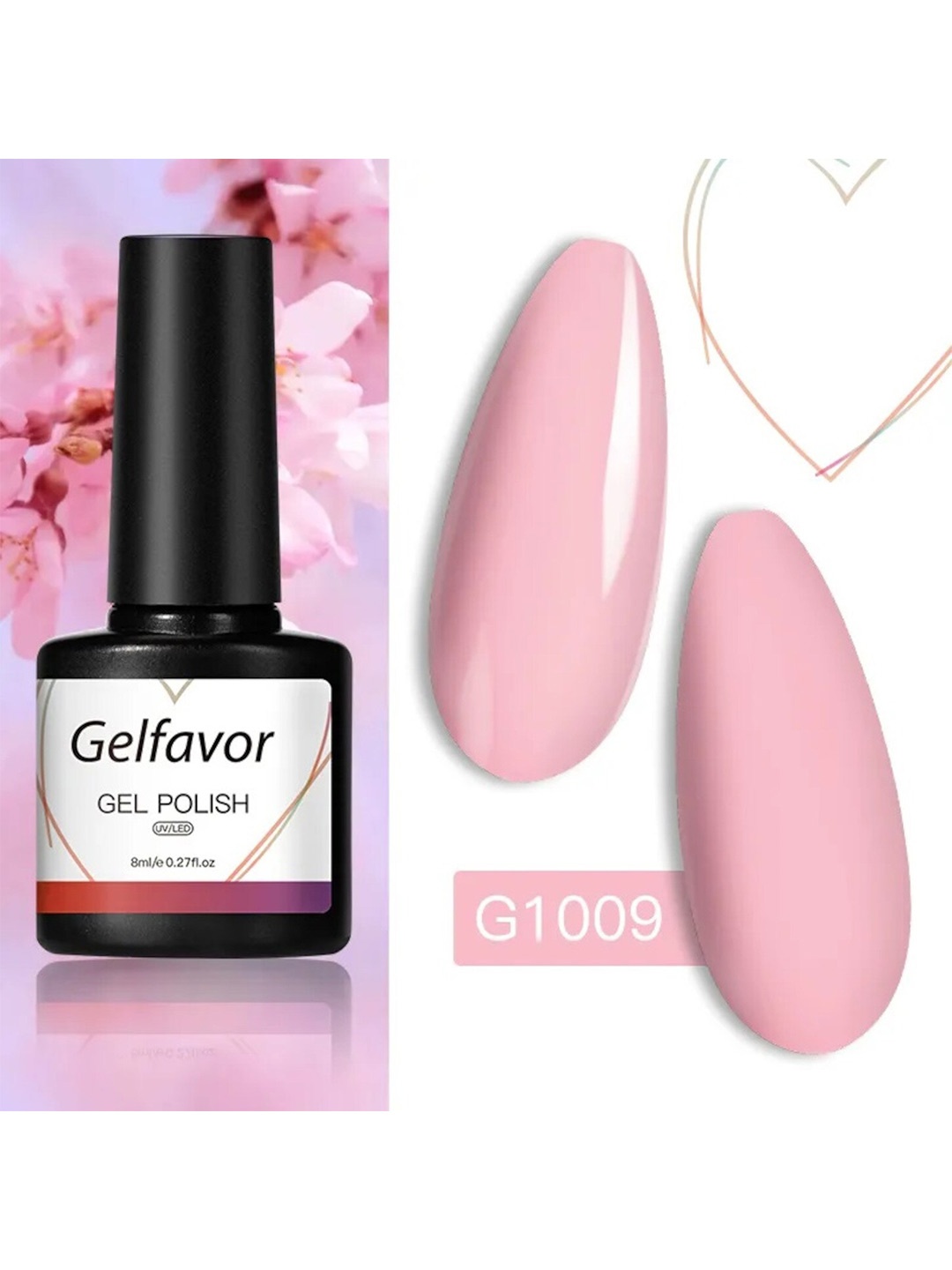 

Gelfavor Gel Base Coat Hybrid Nail Polish - G1009 8 ml, Multi