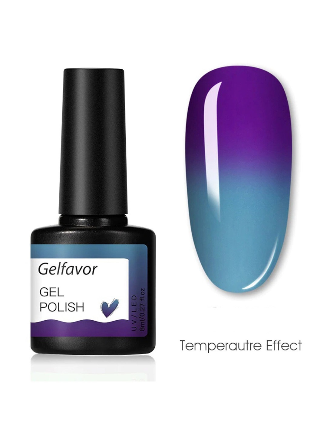 

Gelfavor UV / LED Temperature Effect Hybrid Gel Nail Polish 8 ml - G076, Blue