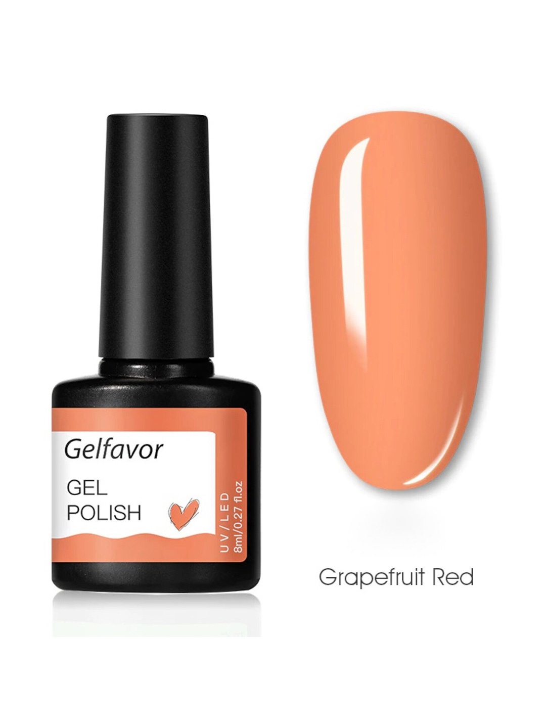 

Gelfavor UV / LED Hybrid Gel Nail Polish 8 ml - Grapefruit Red, Coral