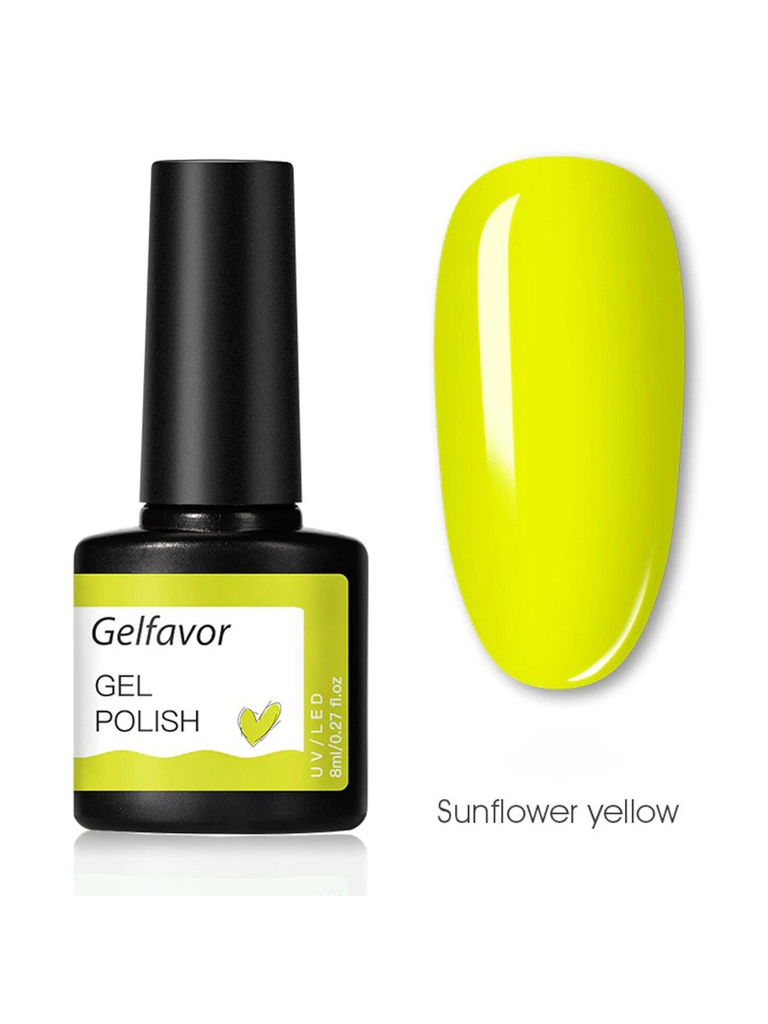 

Gelfavor Hybrid UV & LED Odorless Long-Lasting Gel Nail Polish 8 ml- Sunflower Yellow G064