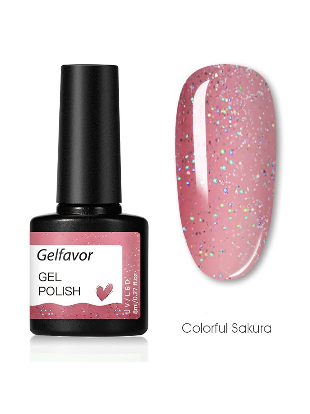 

Gelfavor Hybrid UV & LED Odorless Long-Lasting Gel Nail Polish 8 ml - Colorful Sakura G052, Pink