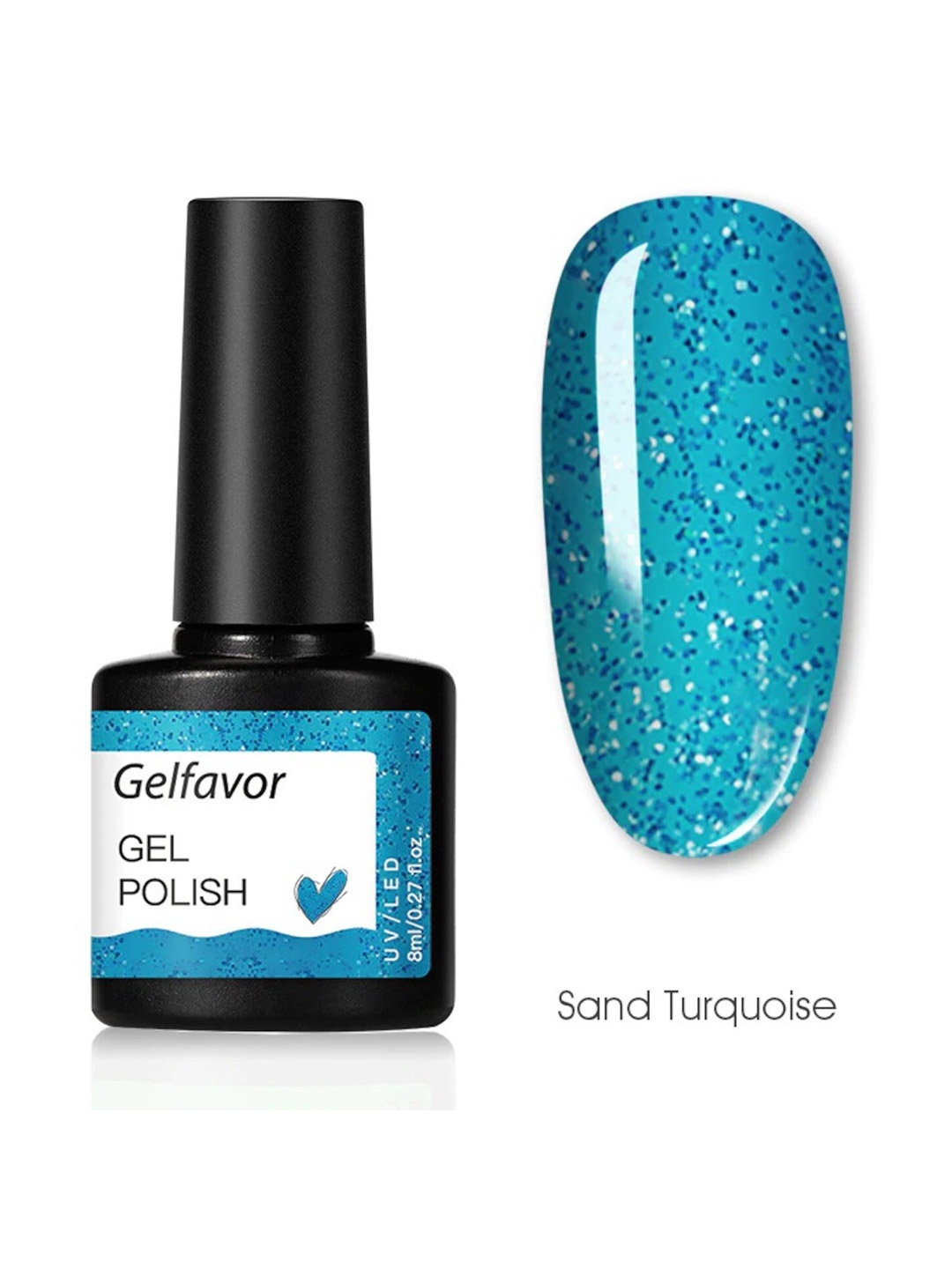 

Gelfavor Hybrid UV & LED Odorless Long-Lasting Gel Nail Polish 8 ml - Sand Turquoise G041, Blue