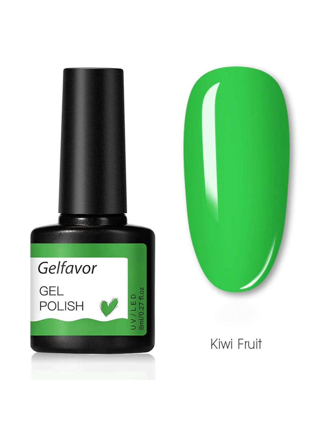 Gelfavor Hybrid UV & LED Odorless Long-Lasting Gel Nail Polish 8 ml - Kiwi Fruit G061, Green