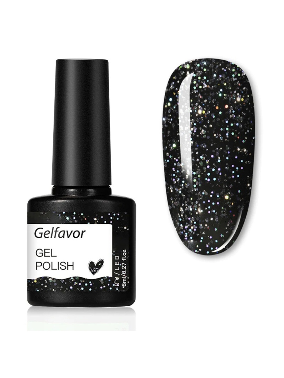 

Gelfavor Summer Hybrid UV&LED Odorless Long-Lasting Gel Nail Polish - Shade G030, Black