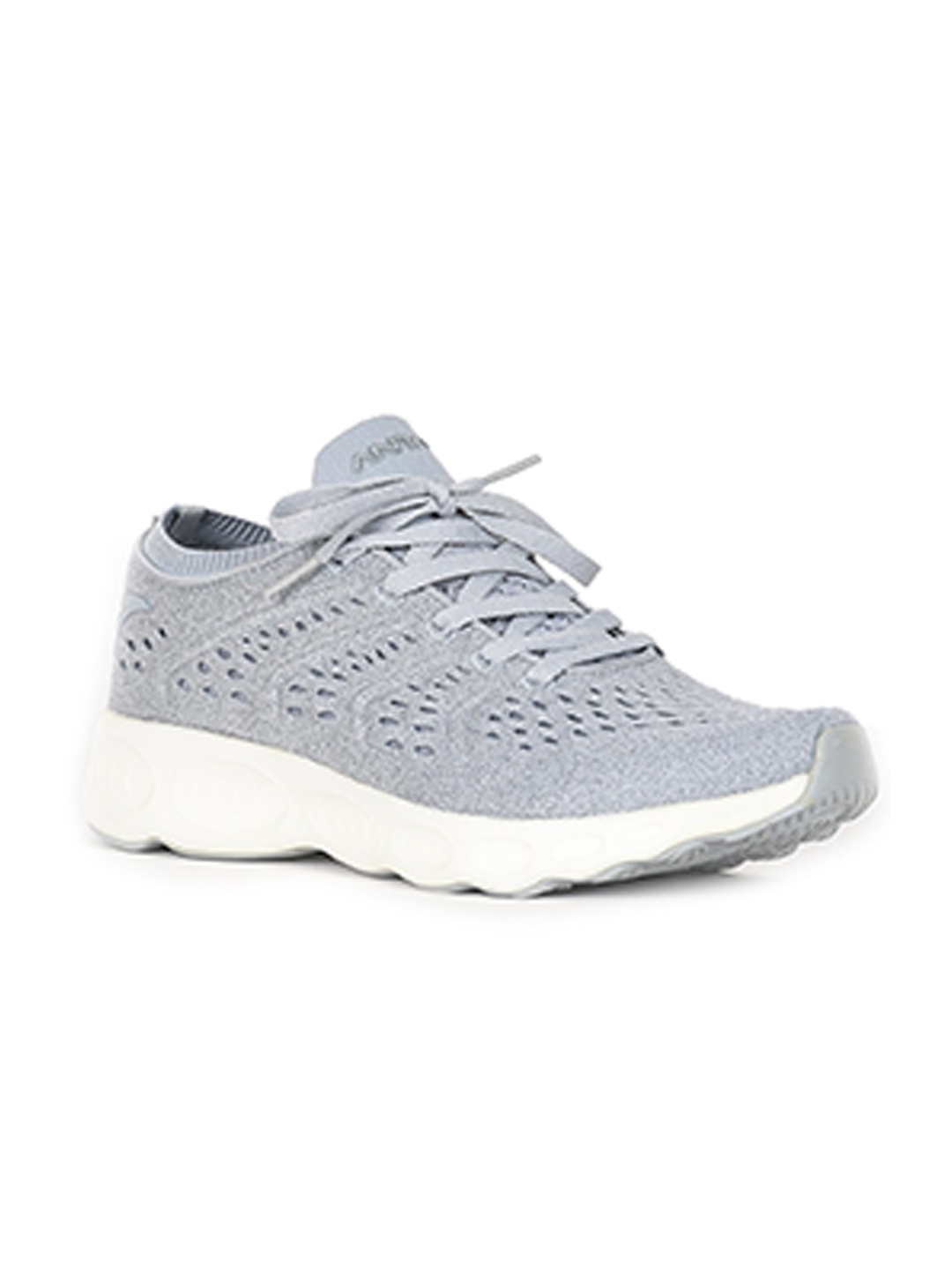 

Anta Men White Mesh Running Non-Marking Shoes