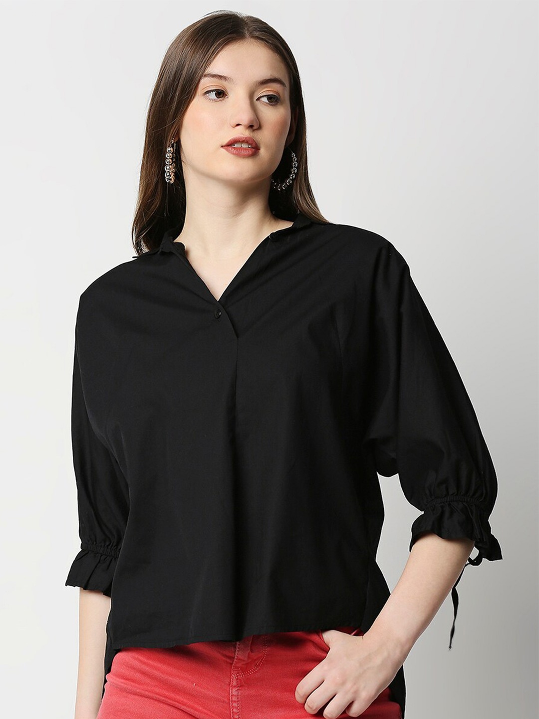 

Remanika Women Black Comfort Casual Shirt