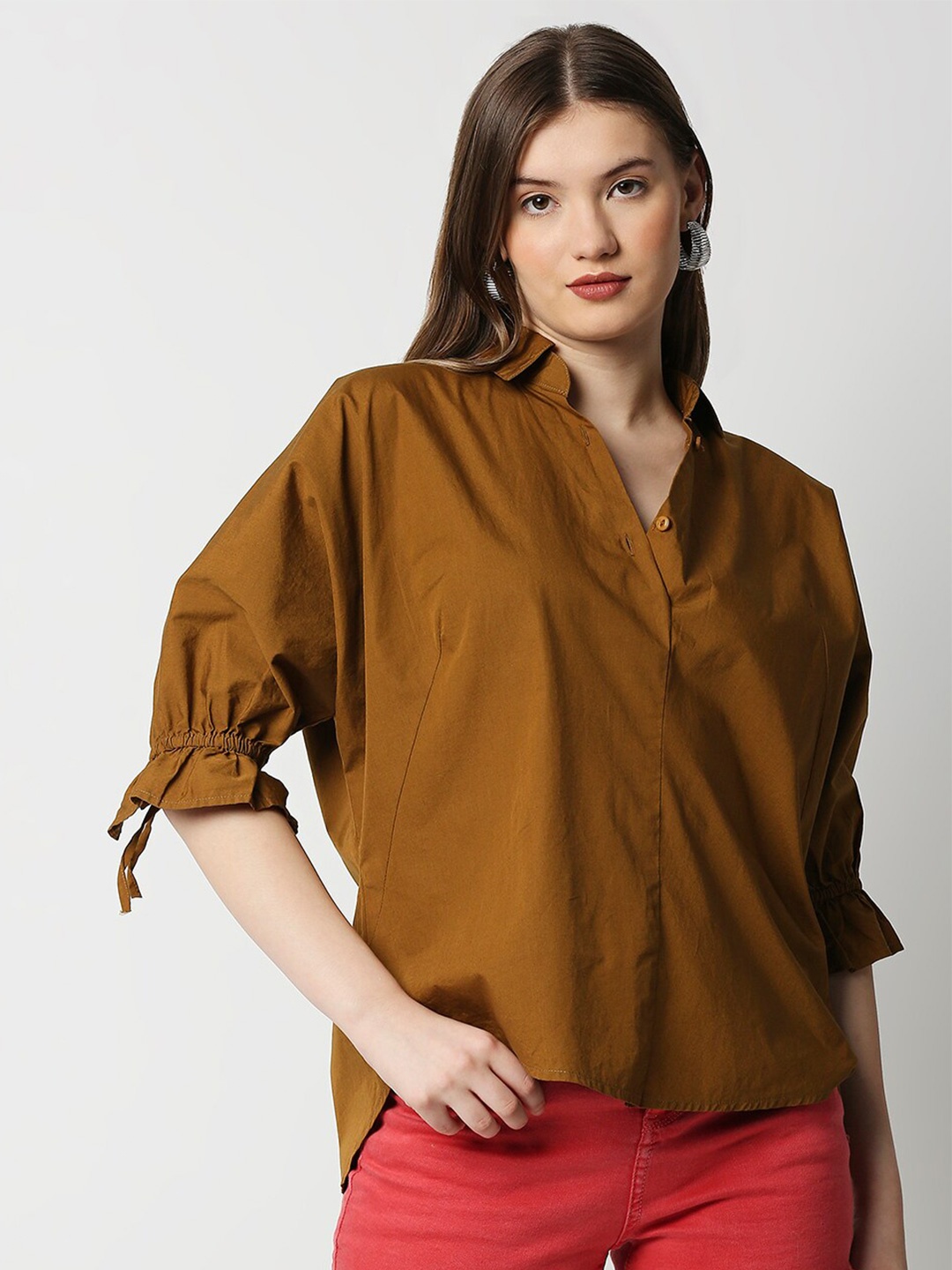 

Remanika Women Tan Comfort Casual Shirt