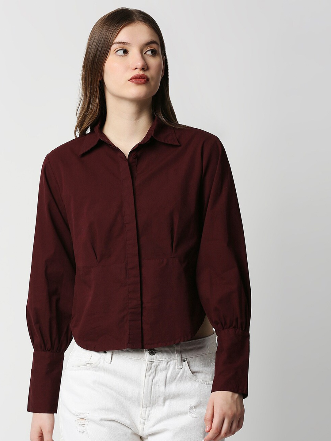 

Remanika Women Maroon Comfort Casual Shirt