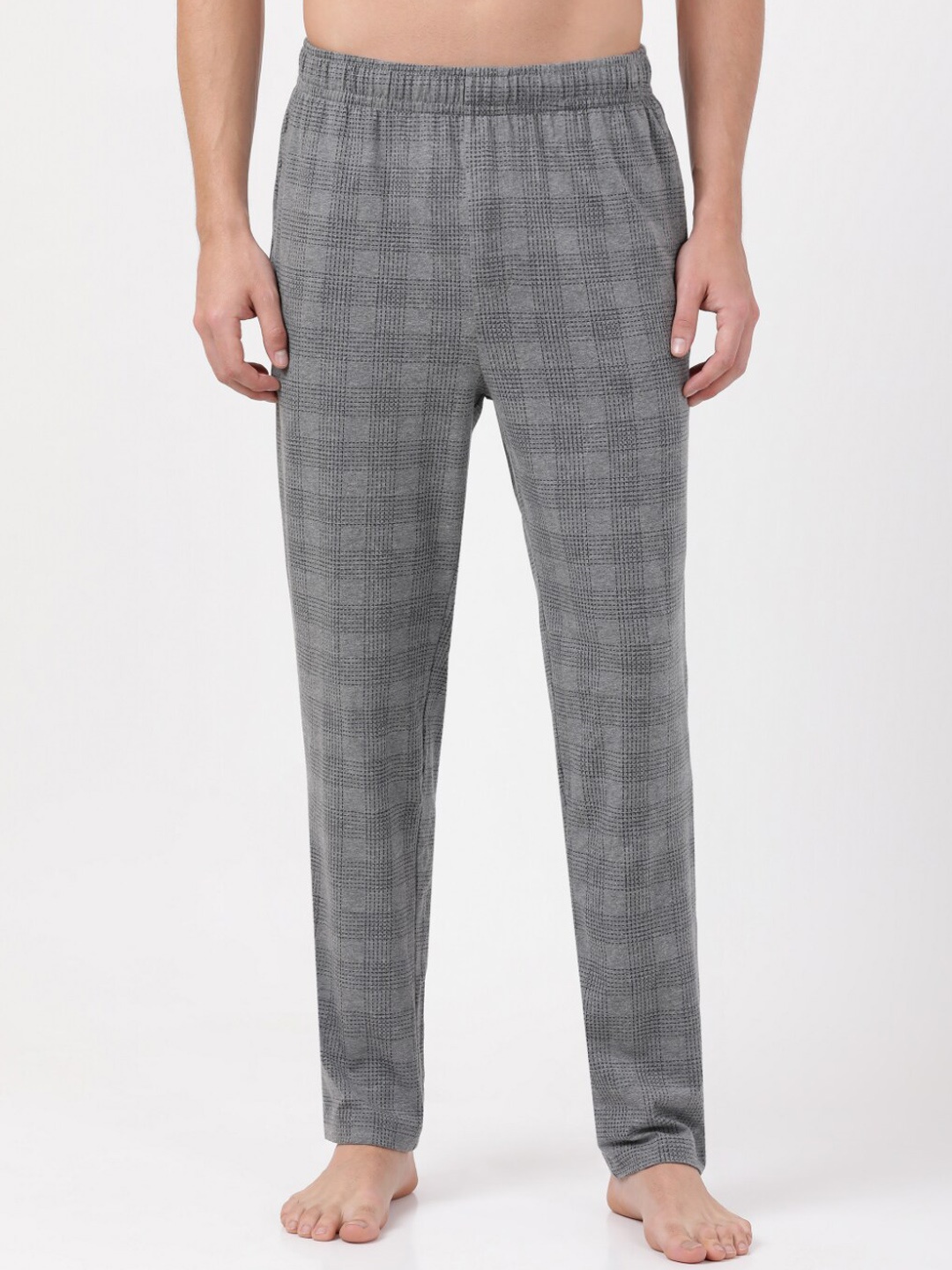

Jockey Men Grey Checked Relaxed Fit Pyjamas