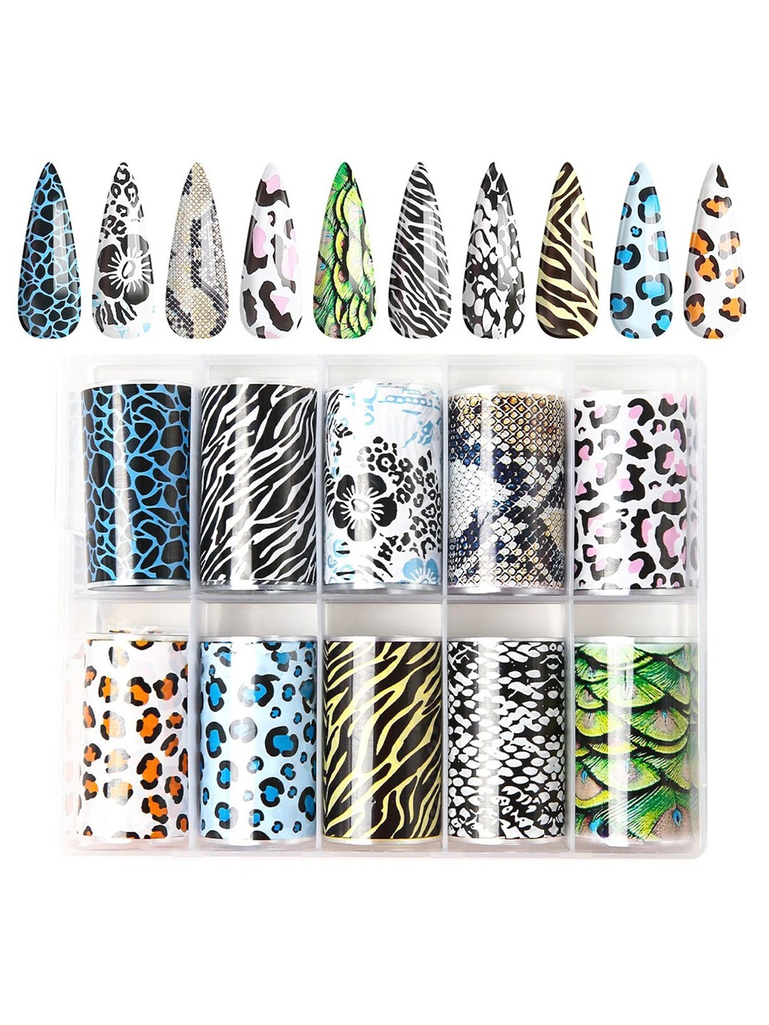 

Modelones Animal World Nail Foil Transfer Sticker, Multi
