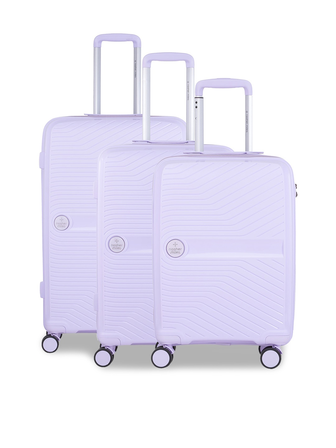 

Nasher Miles Set Of 3 Purple Solid Trolley Bag