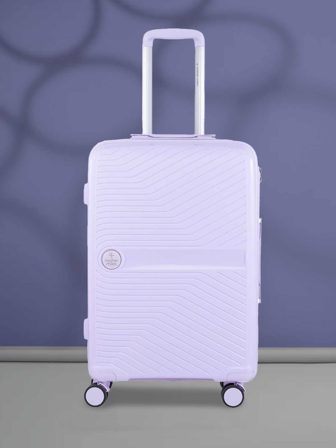 

Nasher Miles Bruges Solid Hard Medium Trolley Suitcase - 65 cm, Purple