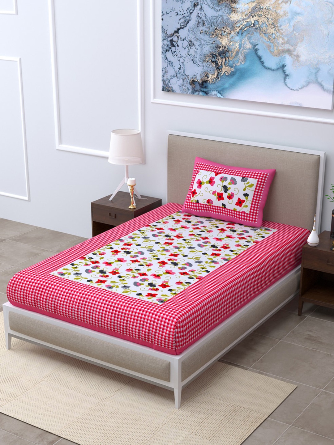 

LIVING ROOTS Unisex Multi Bedsheets, Pink
