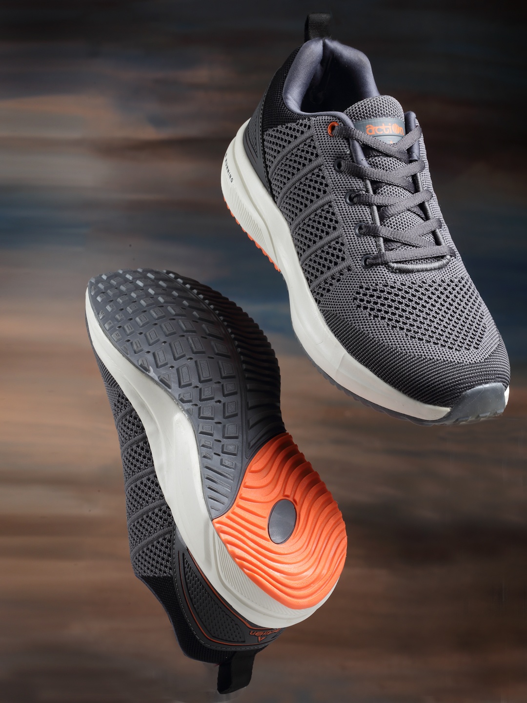 

Action Men Grey Mesh Running Shoes