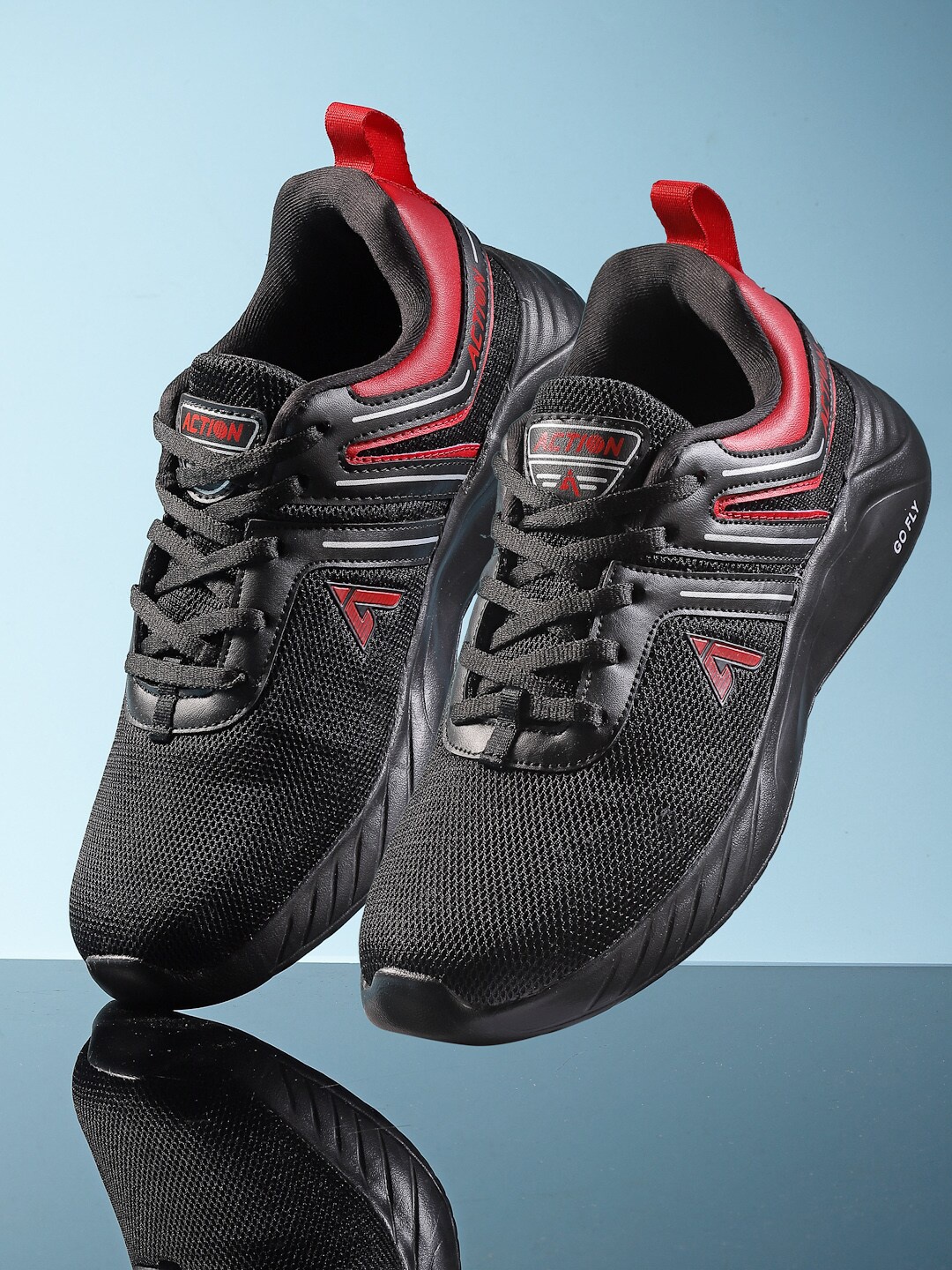 

Action Men Black Mesh Running Shoes