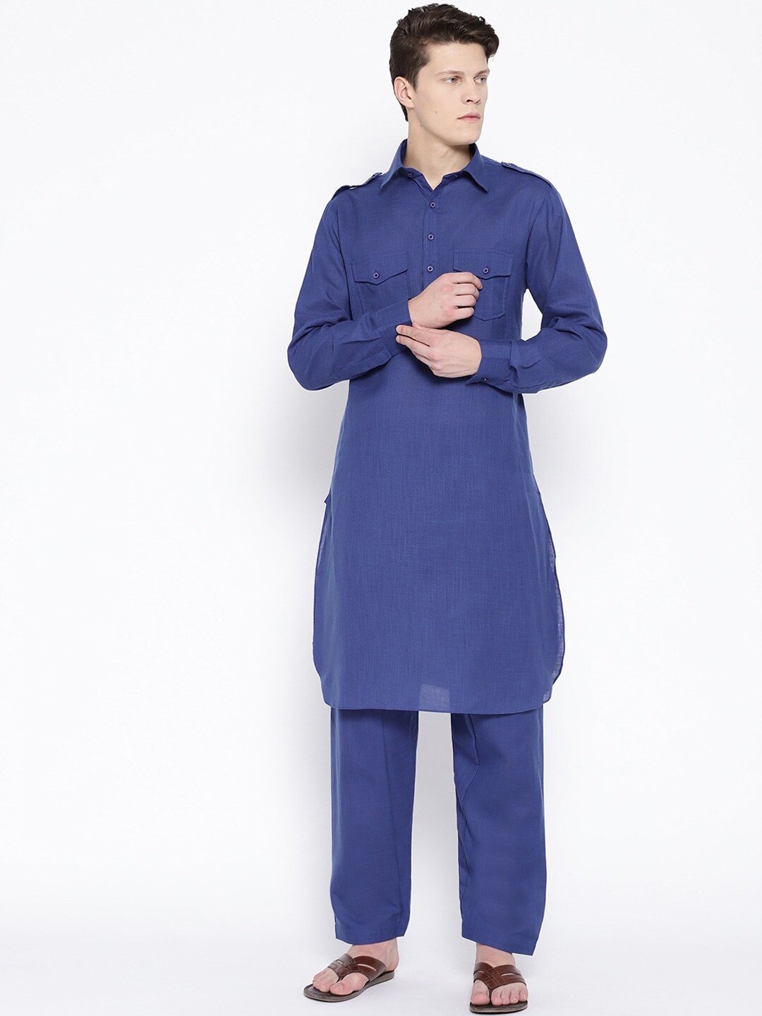 

SG LEMAN Men Blue Kurta with Salwar