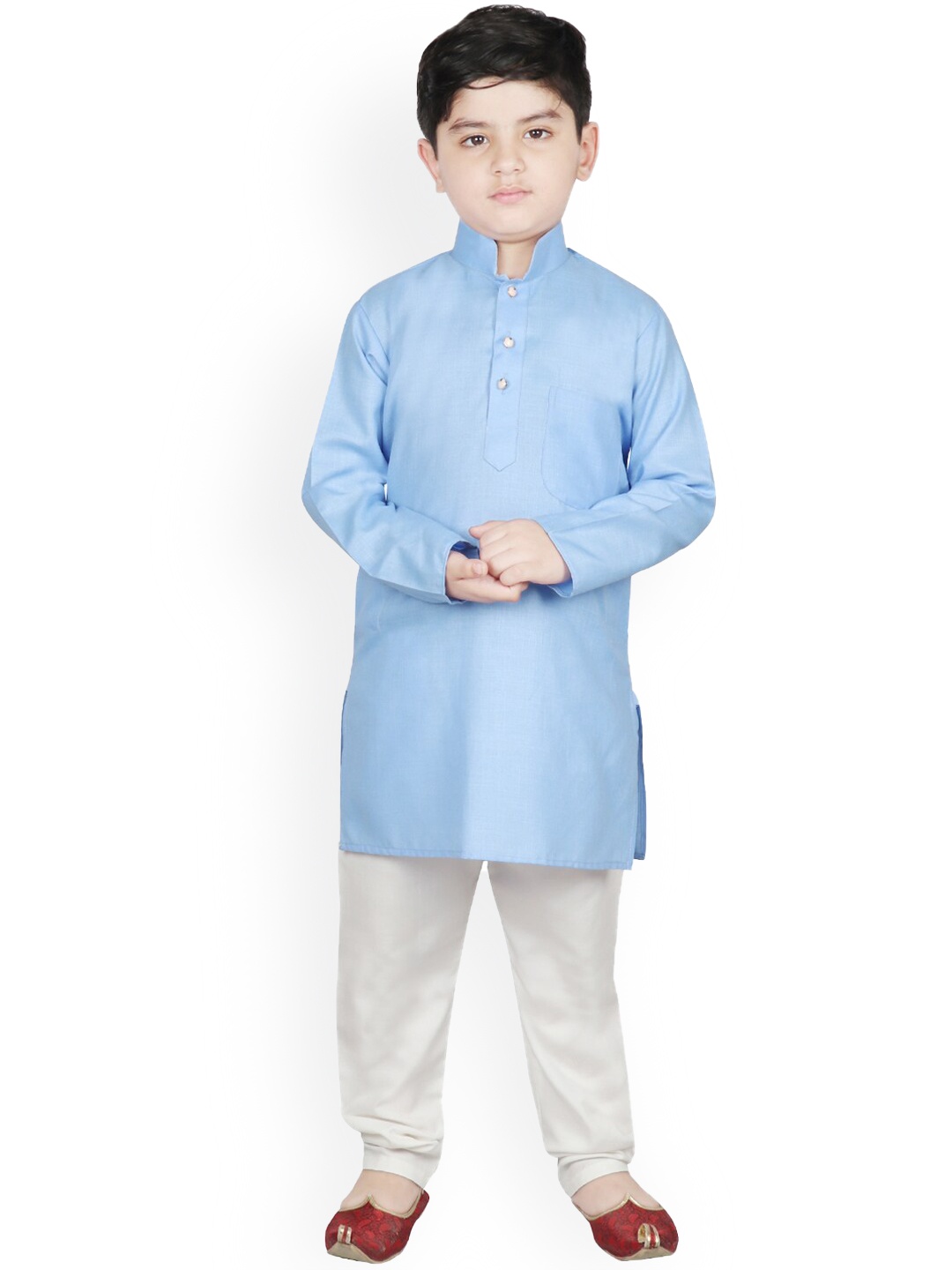 

SG YUVRAJ Boys Turquoise Blue Kurta with Pyjamas