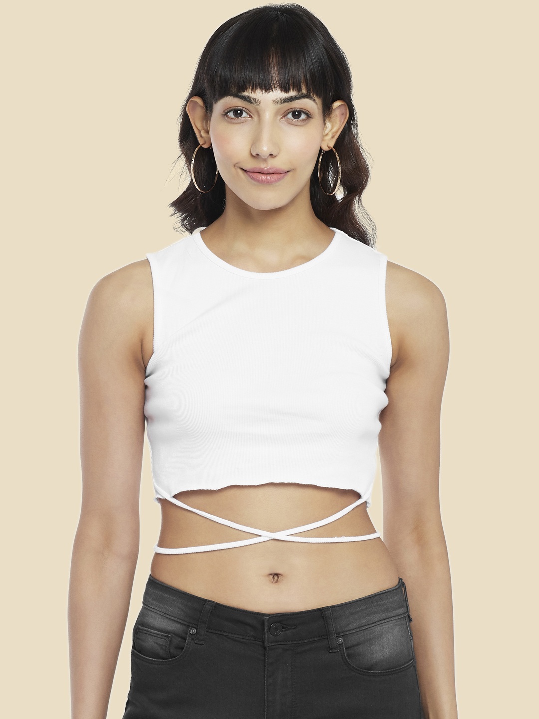 

People White Crop Top