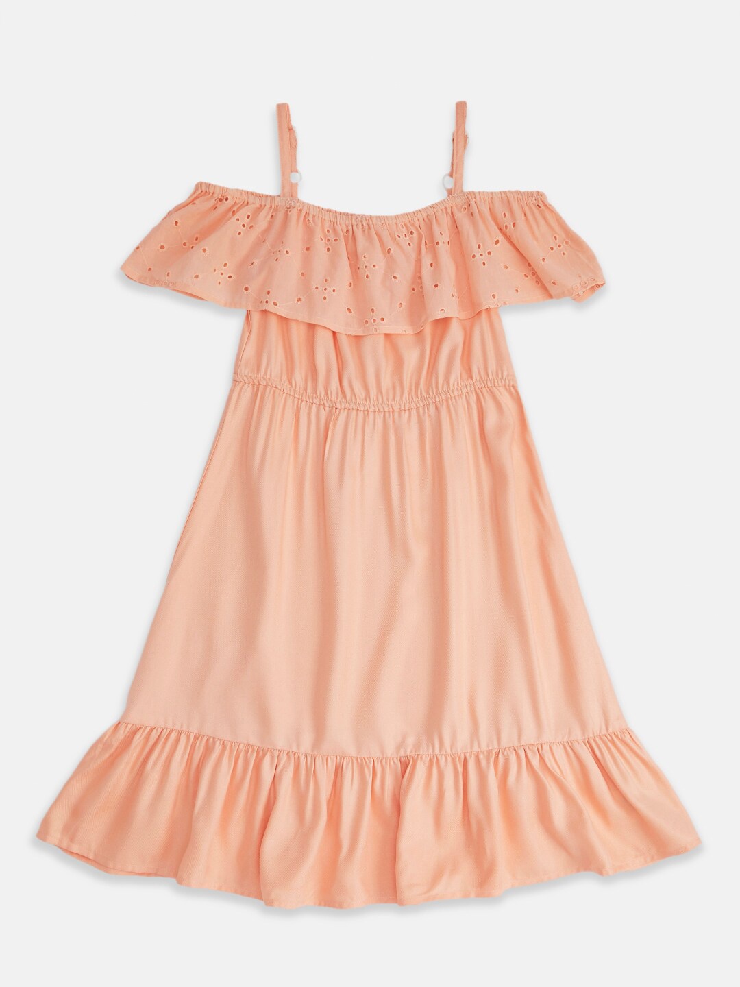 

Pantaloons Junior Peach-Coloured & pale blush A-Line Dress