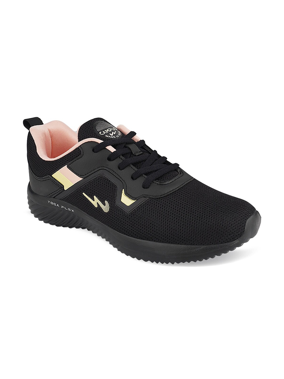 

Campus Women Black Mesh Running Shoes