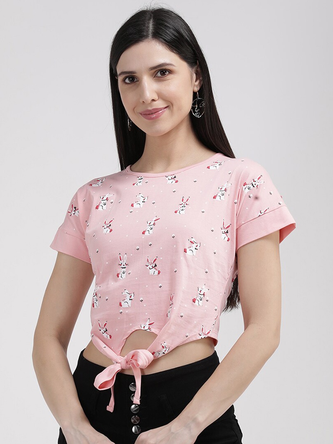 

V2 Value & Variety Pink Floral Print Crop Top