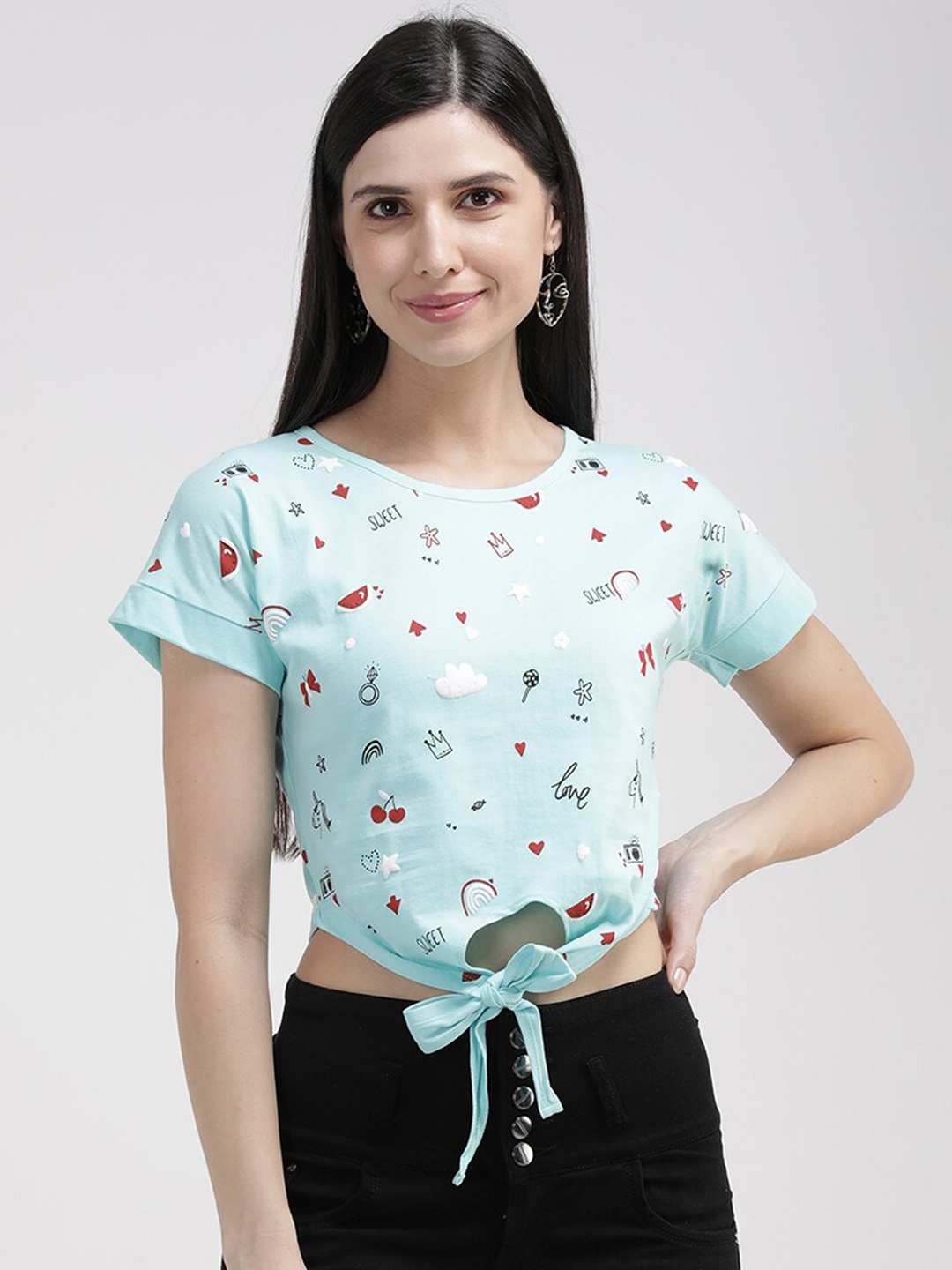 

V2 Value & Variety Blue Print Styled Back Top