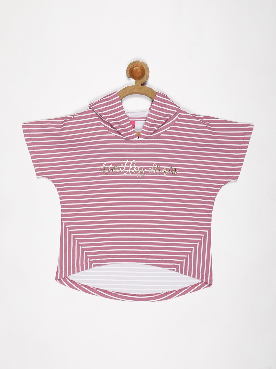 

V2 Value & Variety Pink Striped Extended Sleeves Top
