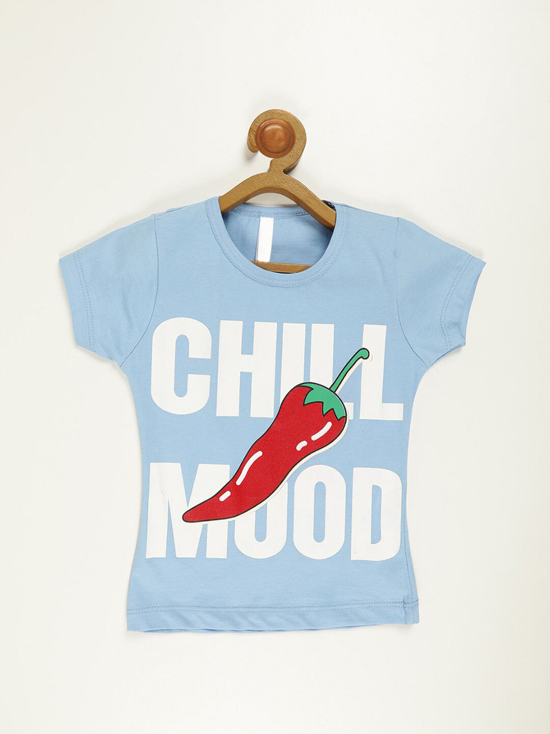

V2 Value & Variety Girls Blue Typography Printed Pure Cotton T-shirt