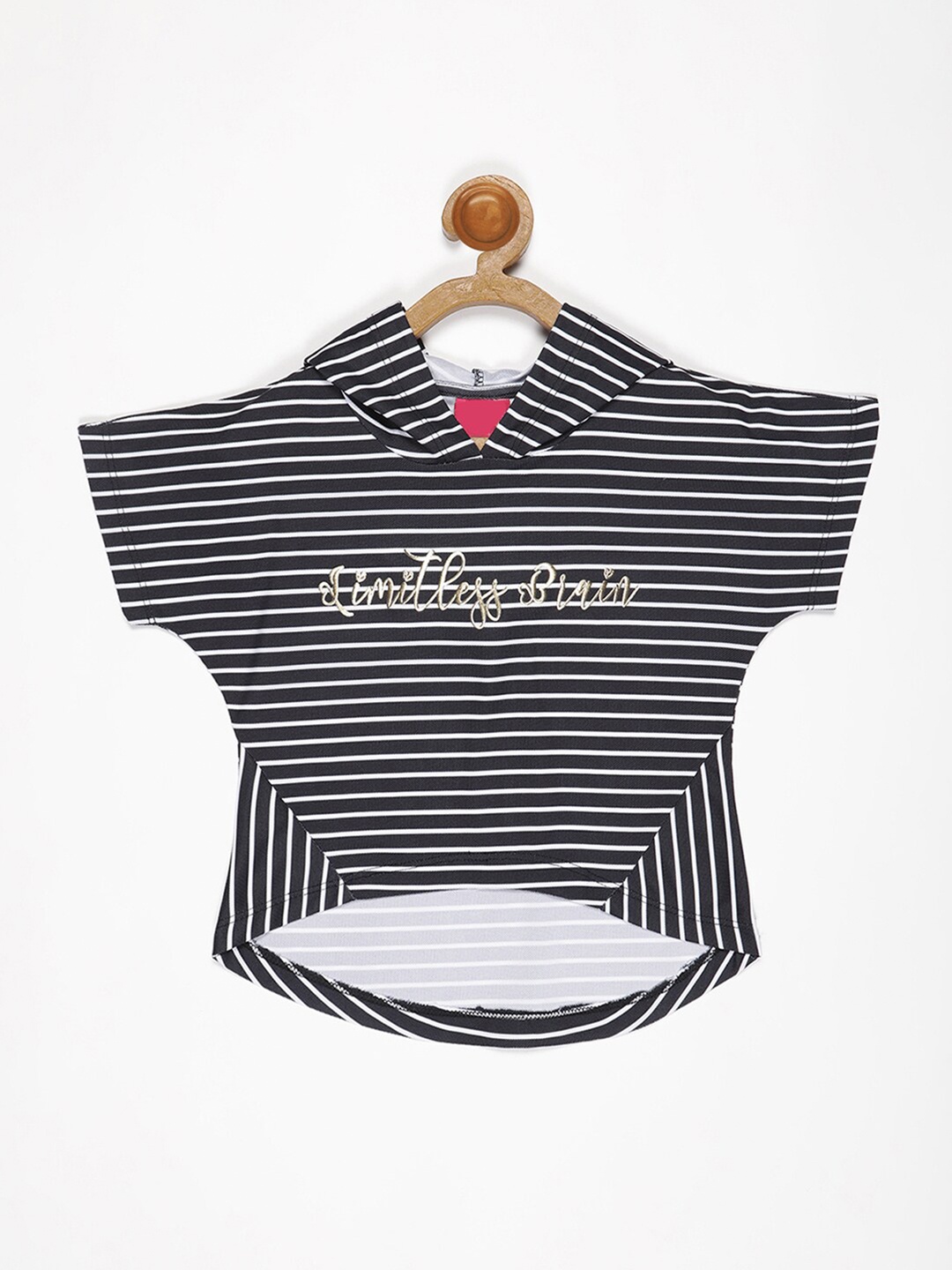 

V2 Value & Variety Black Striped Extended Sleeves Top